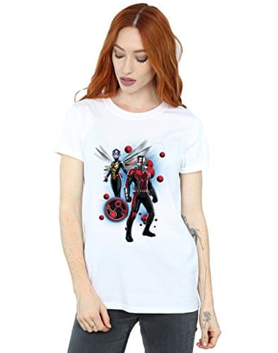 Image of Marvel Women's Ant-Man and The Wasp Particle Pose Boyfriend Fit T-Shirt White X-Large