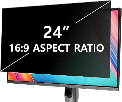 Image of Kelepu 24 Inch Computer Privacy Screen for 24" 16:9 Aspect Ratio Widescreen Monitor, Eye Protections Anti Glare Blue Light Computer Monitor Privacy Filter, WxH: 20.9 x 11.8 Inch