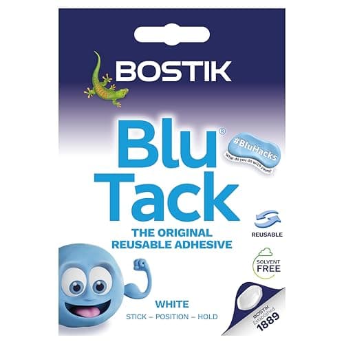 Image of Bostik Blu Tack White - Handy Size - Multipurpose Reusable Adhesive - Clean, Safe & Easy to Use - Non-Toxic