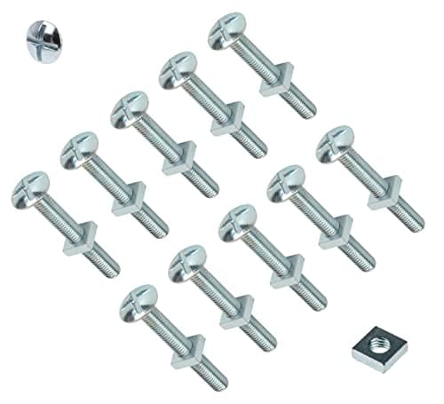 Image of TERF® M8 X 25mm Roofing Bolt with Square Nut M8 (8mm) X 25mm Cross Slotted Mushroom Head with Square Nut - Pack of 10