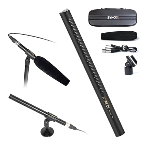 Image of SYNCO XLR Shotgun Microphone D2 Hyper Cardioid Directional Condenser Mic with XLR Connector, Video/Audio Recording for Camcorders