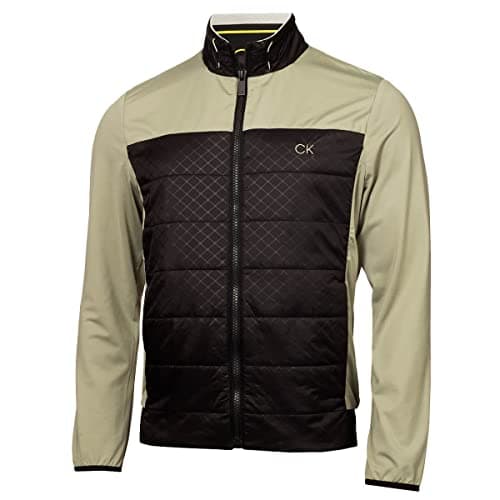 Image of Calvin Klein Mens Malden Hybrid Golf Jacket - Camouflage Green - M