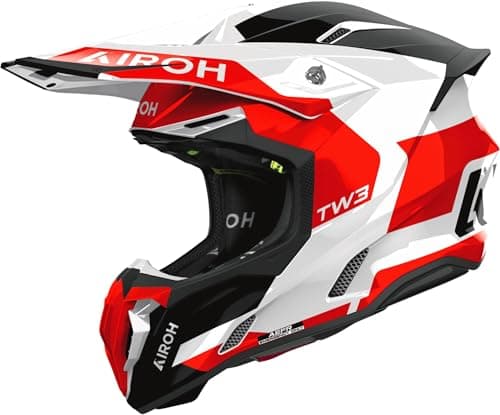 Image of Airoh Twist 3.0 cross helmet Fancy gloss black white red