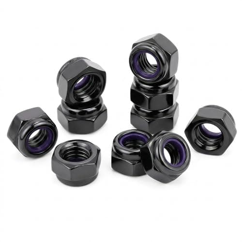 Image of M12 Lock Nuts Black,12mm Self Nylock Locking Nuts with Nylon Inserts (Pack of 30)