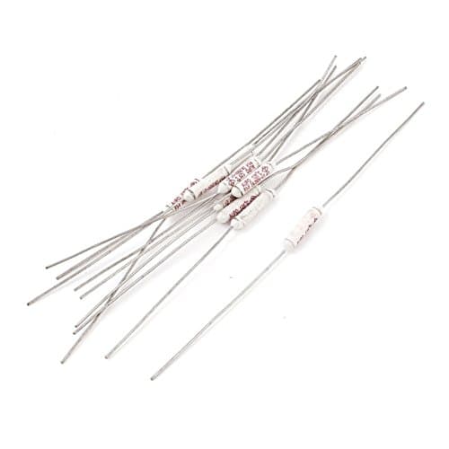Image of sourcingmap 10 Pcs Axial Leads 125 Celsius Temperature Thermal Fuses AC 250V 2A