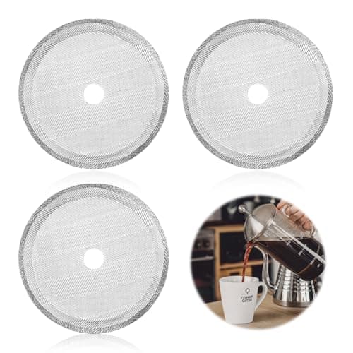 Image of ueslwser 3 Pack 2.75inches Cafetiere Mesh Coffee Press Filter Mesh Replacement Stainless Steel Cafetiere Filter Mesh for Cafetiere 12 OZ/ 350 ml (3 Count - 2.75inch / 350ml / 12oz)