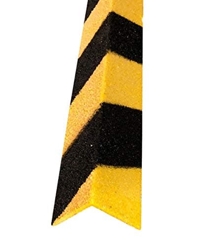 Image of Pack 5 Outdoor Heavy Duty GRP Stair Tread Nosing – 750mm Black/Yellow Hazard Anti-Slip Grit Surface for Concrete & Industrial Steps