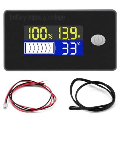 Image of VOKTTA Battery Capacity Voltage Monitor with Alarm and Temperature Sensor -19~80℃ 12V 24V 36V 48V 60V 72V for Lithium battery, Lead-acid Battery