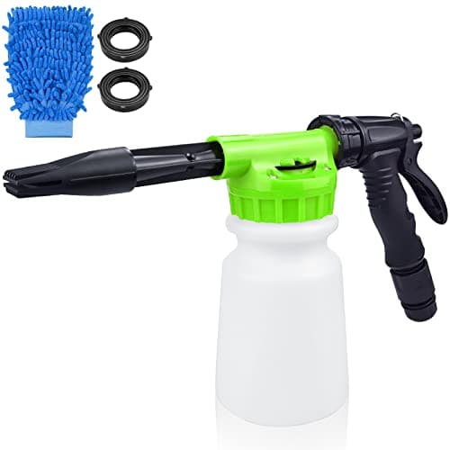 Image of Snow Foam Gun for Hose Pipe, 1000ML Green High Pressure Hose Pipe Spray Gun Adjustable Foam Density Foam Gun, Snow Foam Lance for Cleaning Car Garden Watering Pet Bath Clean Windows