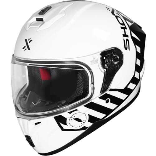 Image of Shox Apex Core Motorcycle Helmet XL Gloss White Black
