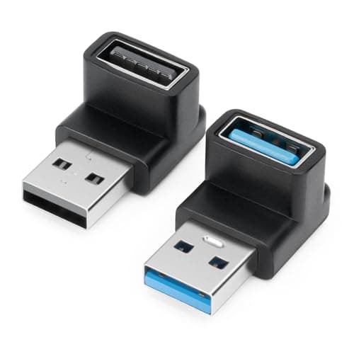 Image of AIYEEN USB3.1 Adapter 90 Degree (2 Pack), Up and Down Angle 90 Degree USB Type A Male to USB-A Female Coupler Adapters, Fast Charging Converter OTG (USB 3.1 Up Down)