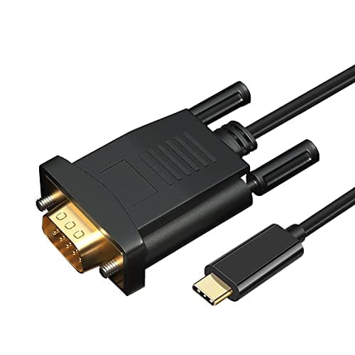 Image of USB C to VGA Cable - 1080P Full HD Type-C Adapter, Thunderbolt 3 Converter for MacBook, Surface Book, Dell XPS, Pixelbook, Monitor, HDTV (1.8m)