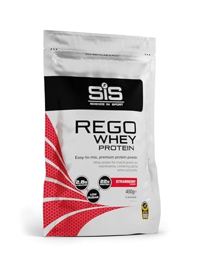 Image of Science In Sport REGO Whey Protein Powder | Muscle Building & Recovery with BCAA Amino Acids | Delicious Strawberry Flavour, 460 Grams, 10 Servings
