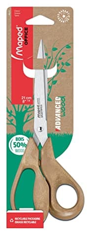 Image of Maped - Advanced Wood Scissors, 21 cm, Asymmetrical, Brown
