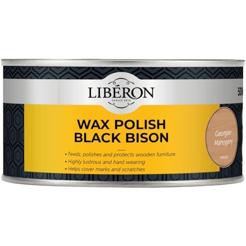 Image of Liberon 500Ml Georgian Mahogany Wax Polish Black Bison (Paste)