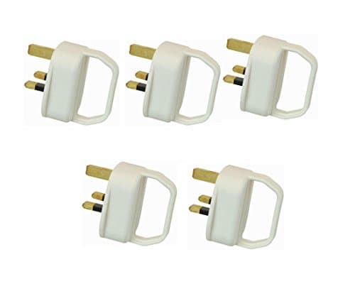 Image of Easy Pull Mains Plug Top 13amp Fused with a Handle - Arthritis/Disability/weak Grip/Elderly (5, White)