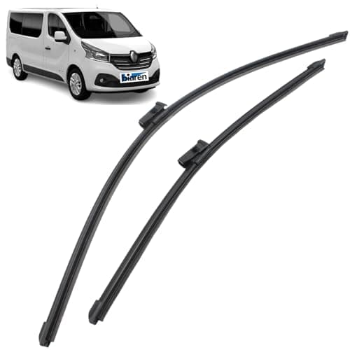 Image of BIAREN Front Windscreen Wiper Blade For) Ford Mondeo (2007-2014) Renault Trafic (2014 Onwards) Vauxhall Vivaro (2014-2018) Nissan NV300 (2016-2020 – 26" & 19" (650mm/480mm) 2 Pcs