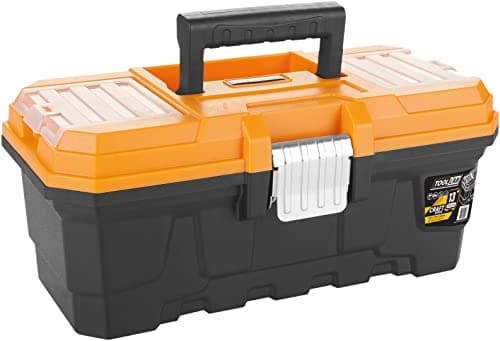 Image of Pro Master Series Tool Boxes with Tough Metal Catches. Removable Tote Tray and 2 Storage Compartments with Lid. (13 Inch)