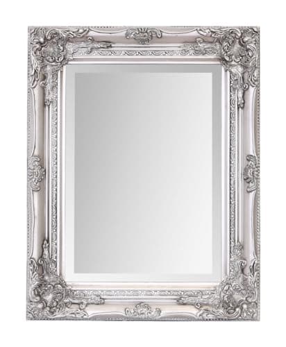 Image of Select Mirrors Rhone Mirror - French Vintage, Antique Baroque Style - 42cm x 53cm (Antique Silver)
