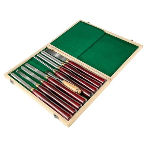 Image of 8Pcs HSS Wood Turning Tools Lathe Chisel kit Chisel Sets,Turning Tool,with and Wooden Box