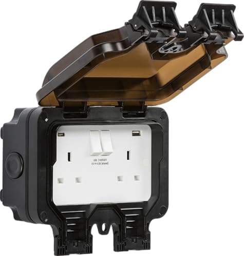 Image of Knightsbridge IP66 13A 2G SP Switched Socket with Dual USB A+C [5V DC4.0A shared]