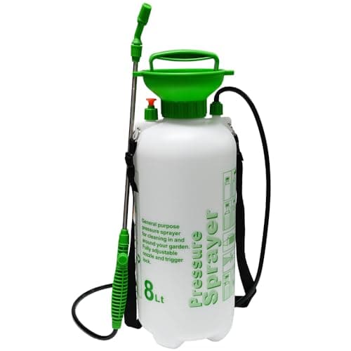 Image of Unibos | 8 Litre Pump Action Pressure Sprayer - Pump Sprayer With Adjustable & Carrying Strap, High-Pressure Spray Cleaning For Weed Killer Pesticides Fungicides