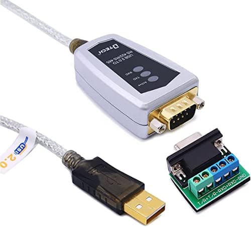Image of DTECH 1.5ft USB to RS422 RS485 Serial Port Converter Adapter Cable with FTDI Chip Supports Windows 11 10 8 7 XP Mac