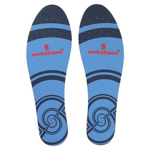 Image of SORBOTHANE Shock Stopper Insoles Men & Women – Full-Length Shock Absorbing Full Strike Insoles for Running, Football, Tennis & High-Impact Sports – Antibacterial, Trim-to-Fit Inserts – Size UK 11-12.5