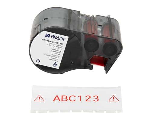 Image of Brady Vinyl Label Tape for Label Printer BMP51/BMP53/M511 - Self Adhesive Printer Labels - Red on White (38,10 mm (W) x 7,62 m (L)) - M5C-1500-595-WT-RD