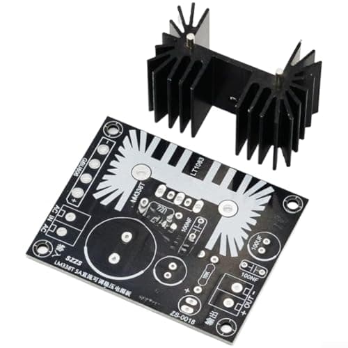 Image of Adjustable Regulator Board For LM317T LM338T LT1083CP DIY Power Supply Wide Voltage Range High Current Aluminum Heat Sink Compact PCB 60x48x30mm Black Educational Electronics Proje(PCB)
