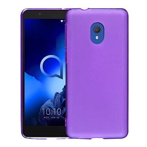 Image of PIXFAB For Alcatel 1C (2019) 5003D (5") Case, Ultra [Slim Thin] Scratch Resistant TPU Gel Rubber Soft Skin Silicone Protective Case Cover With Screen Protector For Alcatel 1C (2019) - Purple