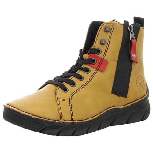 Image of Rieker Women's 55024 Lace-Up Boots, Yellow, 40 EU, yellow, 6.5 UK
