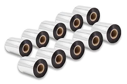 Image of vhbw 10x Thermal Ribbon Compatible with Citizen 4081, 2001, 631, 4121 Label Printer, 90 mm x 300 m, Wax-Plus, Black