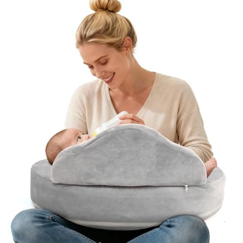 Image of YGJT Nursing Pillow, Baby Breastfeeding Pillows, Memory Foam Feeding Pillow with Removable Cover and Adjustable Waist Strap, Baby Essentials for Newborn, Baby Gifts