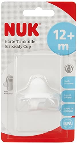 Image of NUK 10255311 Hard Drinking Spout for Kiddy Cup, Bite-Resistant, Smooth and Leak-Proof, from 12 Months, BPA White