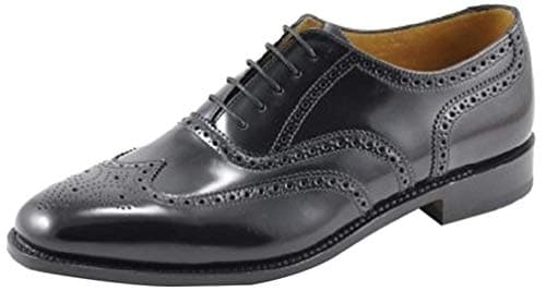 Image of Loake Men's 202B Full Brogue Polished Leather Lace-Up Shoes (9 UK Black)