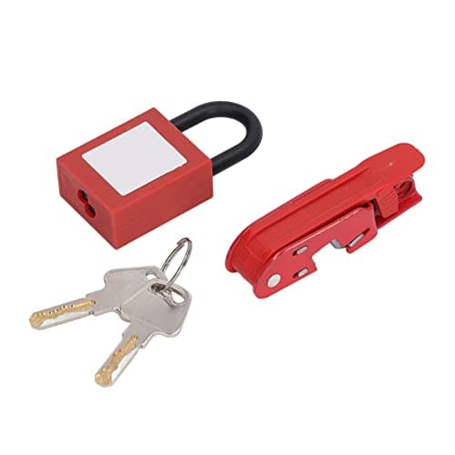 Image of Universal Circuit Breaker Lockout Kit, Clamp-On Safety Set with Padlock, for Electricians, Electrical Maintenance & Workshop Safety