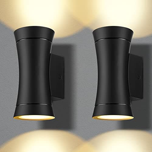 Image of EDISHINE Up Down Outside Lights, Waterproof Up and Down Lights Outdoor IP44, Outdoor Wall Light, Weather Resistant, Outside House Light for Front Door, Garage, Garden, 2 Pack ﻿ ﻿