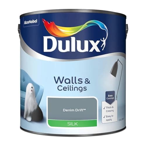 Image of Denim Drift Walls & Ceilings Silk Emulsion Paint 2.5 L – Smooth Washable Silk Finish, Quick Dry, Low-VOC, Easy Application for Interior Walls & Ceilings