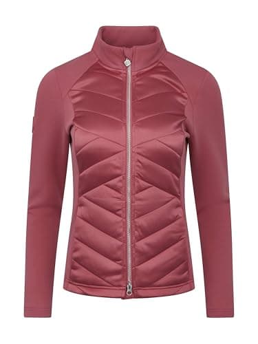 Image of LeMieux Dynamique Jacket - Women's Lightweight Breathable Horse Riding Jacket - 2-Way Zip Pockets - Quilted Front - Slim Fit, Cranberry, 12