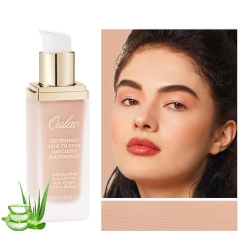 Image of Oulac Foundation Full Coverage, Foundation for Mature Skin, Liquid Hydrating Make up Enriched with Aloe Vera, Shade: 05 Nude 30 ml