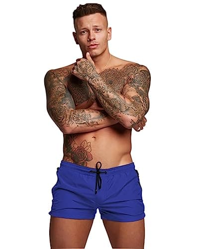 Image of Men’s Swim Trunks Quick Dry Swim Shorts Board Shorts with Triangle Mesh Lining Navy