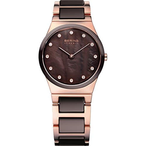 Image of BERING Women Analog Quartz ceramic collection Watch with stainless steel/Ceramic Strap and Sapphire Crystal 32230-765