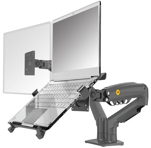 Image of NB North Bayou Dual Arm Monitor Mount for 17 to 32 Inch Computer Screen, Laptop Arm Mount for 13 to 17 Inch Notebooks | VESA 75/100 mm F160-FP