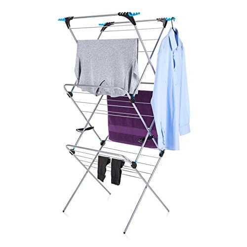 Image of Minky 3 Tier Plus Clothes Airer, Clothes Drying Rack, 21m Washing Line, Laundry, Foldable Indoor Airer, Includes 4 Corner Hooks, Space Saving Clothes Rack, Indoor and Outdoor Use