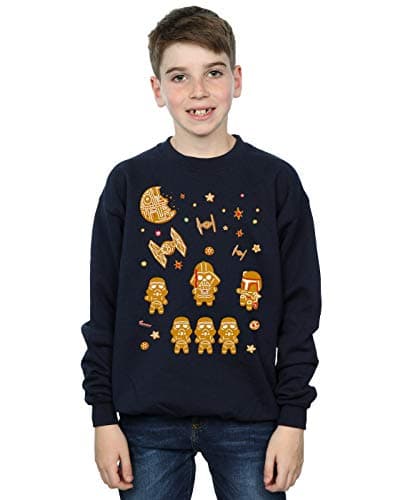 Image of Absolute Cult Star Wars Boys Gingerbread Empire Sweatshirt Navy Blue 9-11 Years