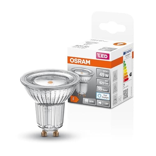 Image of Osram LED Star Reflector Lamp PAR16 for Spotlights and Spotlights in Daylight White (6500K), Clear, 50mm DM, with 6.9W for 620lm, GU10 Retrofit Pin Base, Lead-Free Glass, IP20.6-Pack