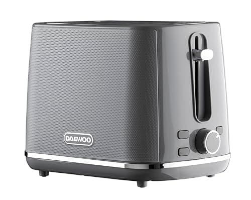 Image of Daewoo Stirling Collection, 2 Slice Toaster, Easy Cleaning, Safety Features, Cord Storage, High Lift Lever, Browning Controls, Defrost, Reheat, Cancel Functions, Part Of A Collection, Grey