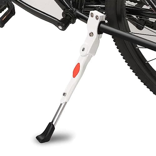 Image of Quixotical Bicycle Kickstand White, Premium Bike Kickstand, Height Adjustable Bicycle Kick Stand, Aluminum Rear Side Bicycle Stand, for Bicycle, Road Bike, Mountain Bike