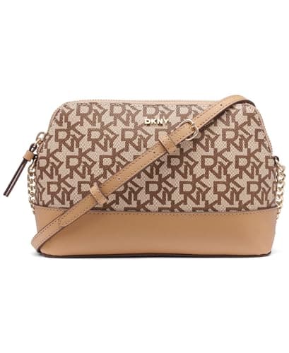 Image of DKNY Women's Bryant Park Top Zip Dome Crossbody Crossobody Bag, Chino/Cappuccino